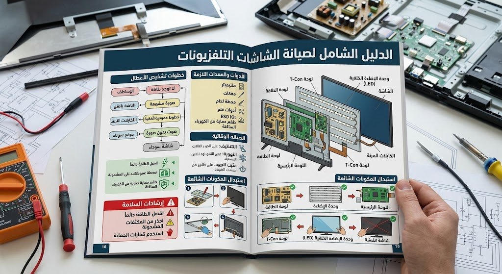 دليلك الشامل لخدمات صيانة الشاشات بالمنزل